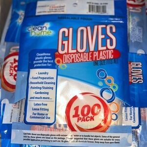 Disposable Plastic Gloves 10 pkts of 100 each (1000ct)